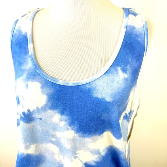 Boston Proper Tie-Dye Maxi Dress With Silver Side Slits Size Large - Picture 2 of 7